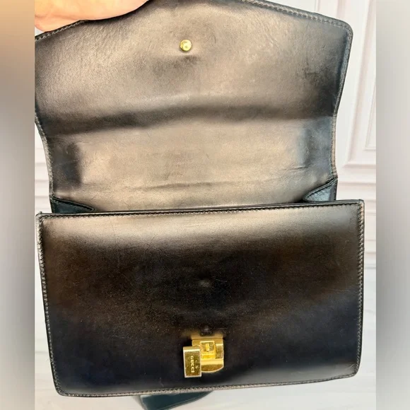 Gucci Black Sylvie Leather Shoulder Bag | Sherry Line | Full Inclusion - Picture 9 of 13